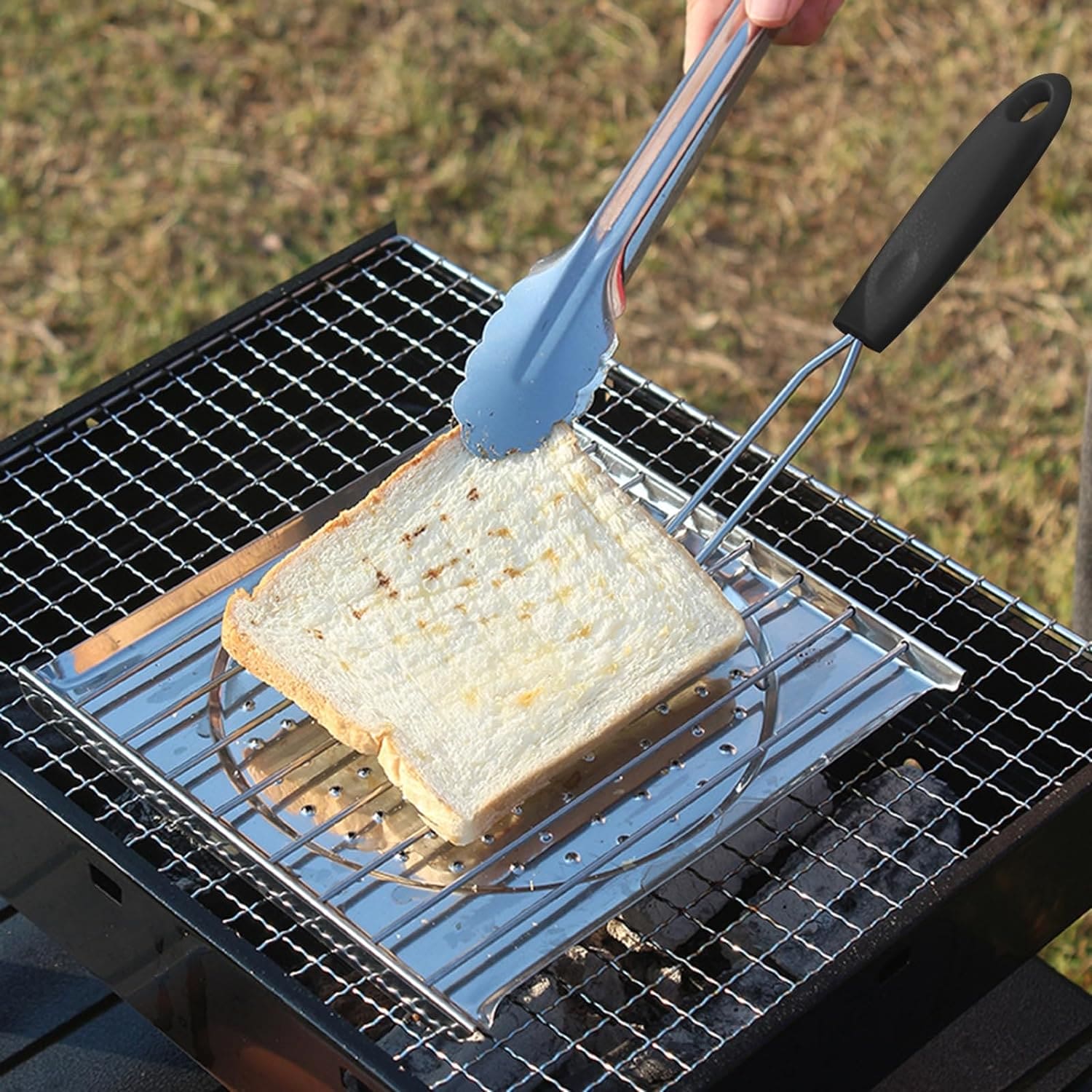 Foldable Grill Basket, Stove Top Toaster Rack, Stainless Steel Grilling Pan, Square Heat Resistant Tray, Flat Griddle Plate Tray, Camping Cookware, Kitchen Stove Top Toaster Foldable Grill Basket, Stove Top Toaster Rack, Stainless Steel Grilling Pan, Square Heat Resistant Tray, Flat Griddle Plate Tray, Camping Cookware, Kitchen Stove Top Toaster